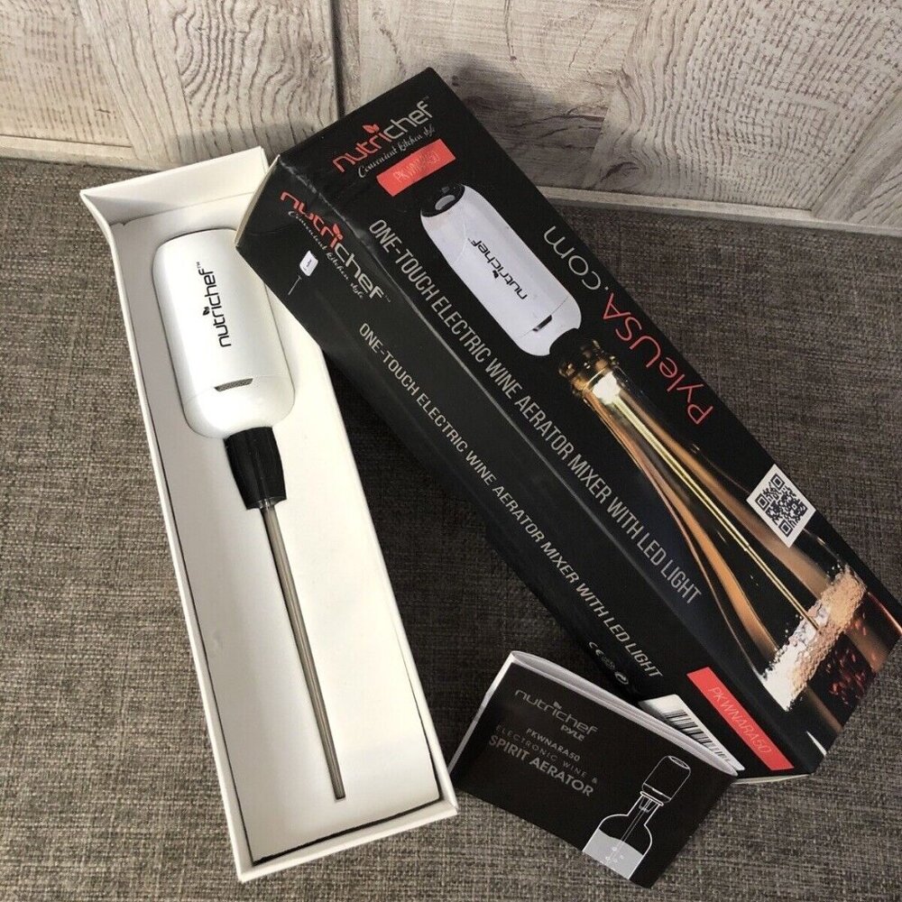 NutriChef One Touch Electric Wine Spirit Aerator Mixer with LED Light PKWNARA50